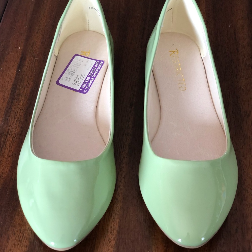 Mint green ballet flats